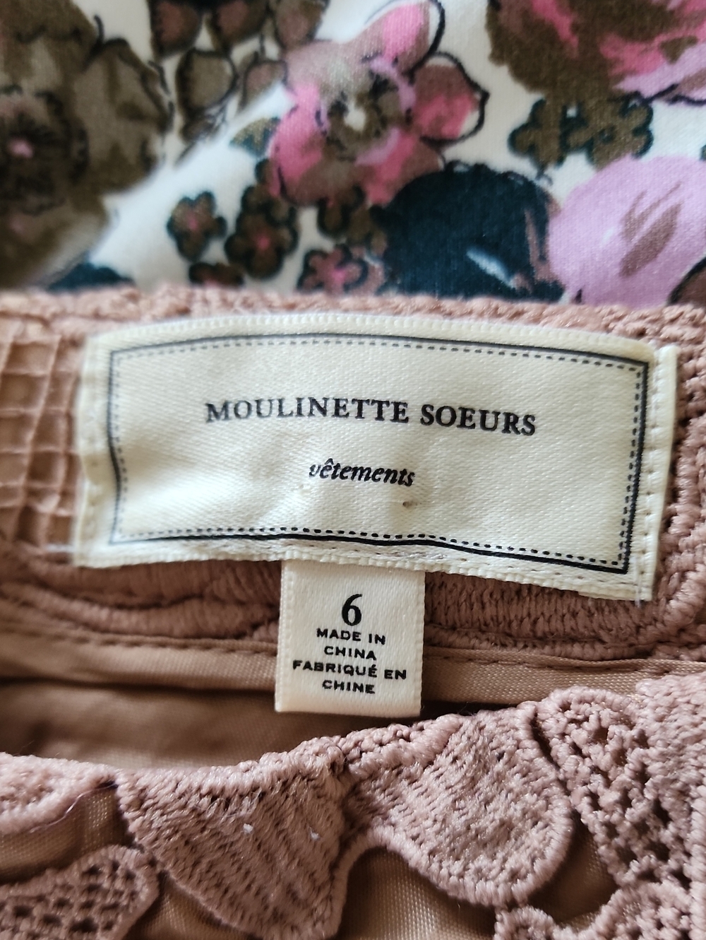 Moulinette Soeurs Anthropologie Blush Floral Lace Midi Skirt Romantic - Picture 11 of 12